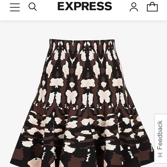 Express High Waisted Abstract Print Ruffle Mini Sweater Skirt size XS - Picture 6 of 6